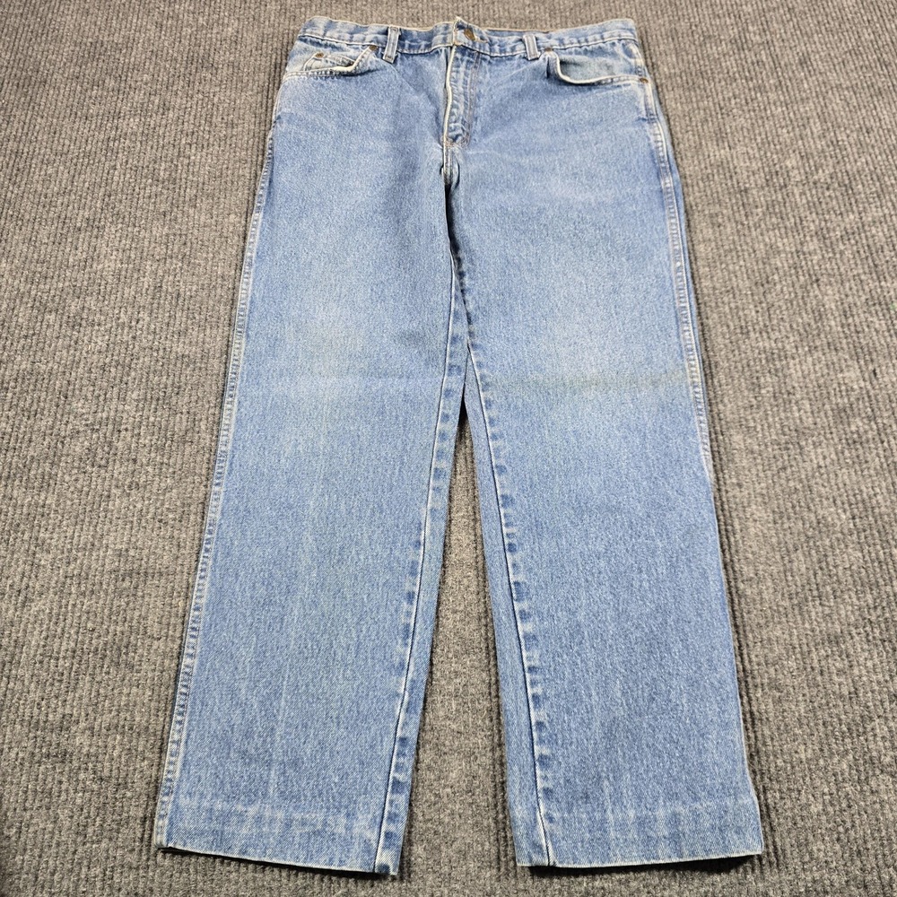 Vintage Calvin Klein Jeans Mens 36 Blue Double Stone Wash USA Made Denim 33x27